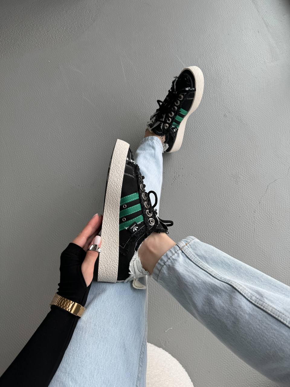 Adidas Campus 80s Black White Green - oceanhype - 