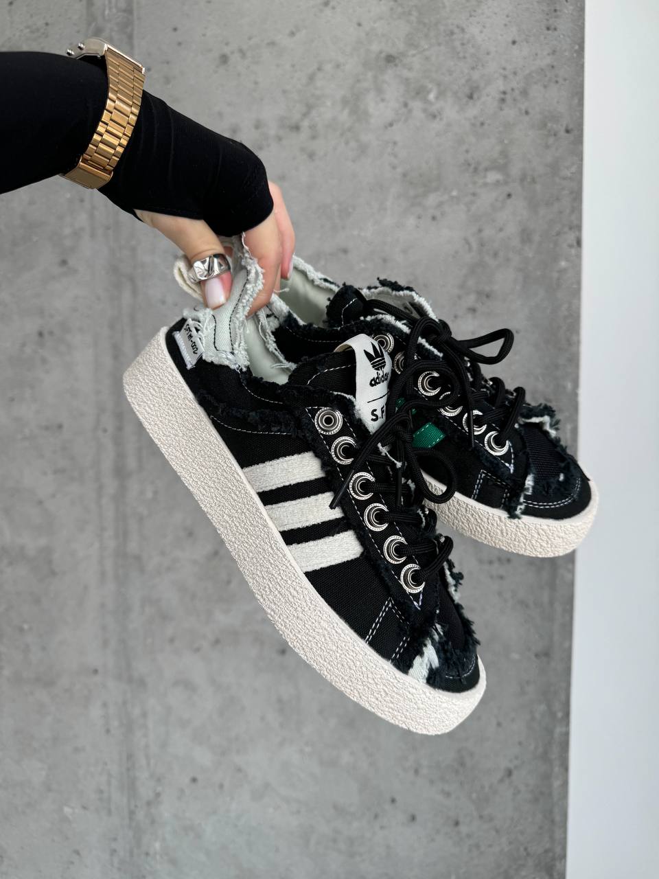 Adidas Campus 80s Black White Green - oceanhype - 