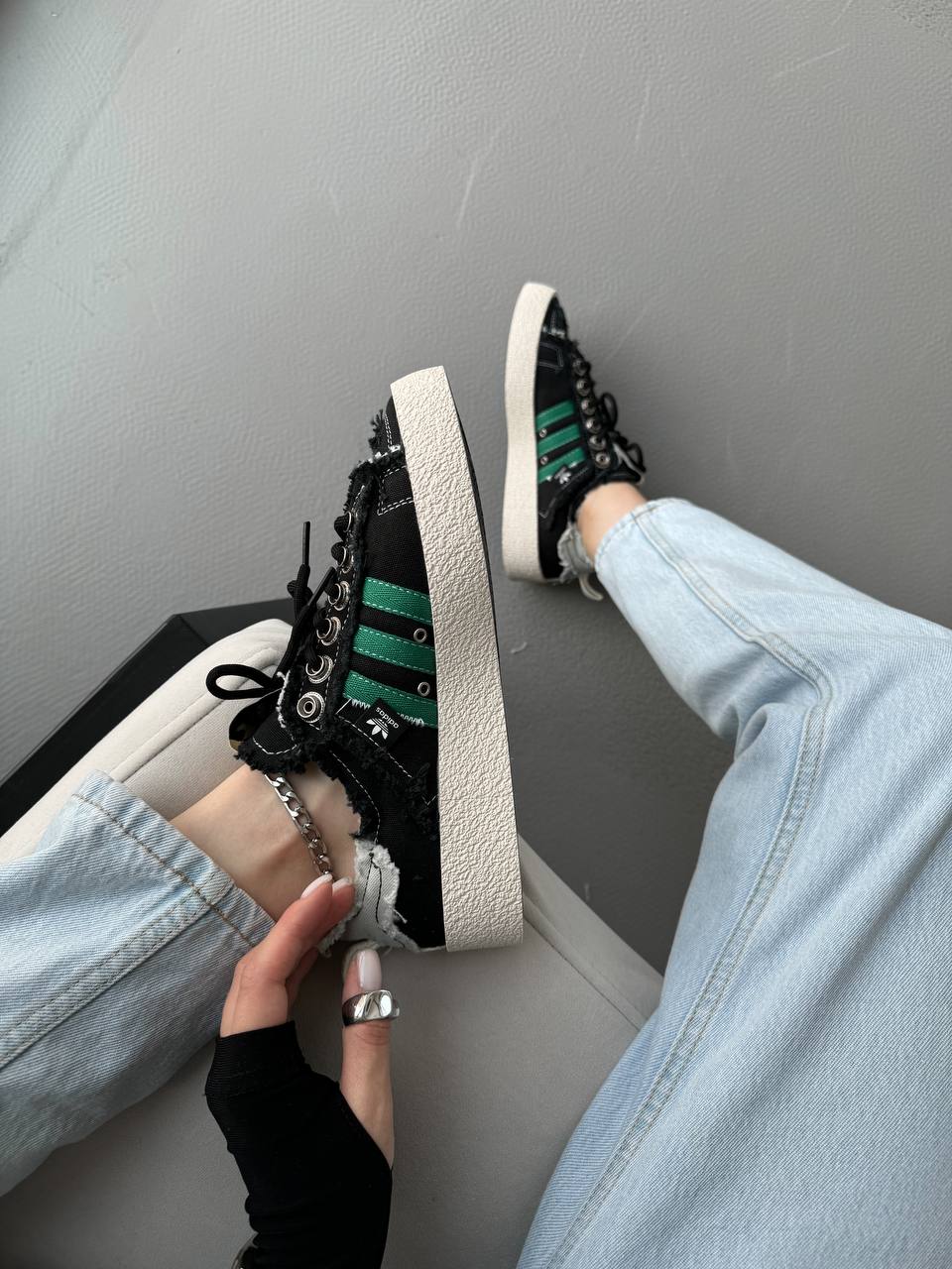 Adidas Campus 80s Black White Green - oceanhype - 