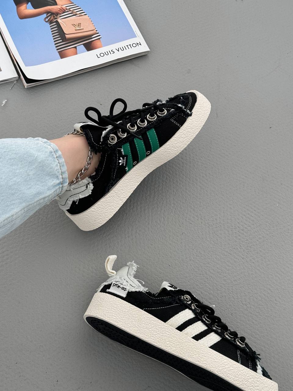 Adidas Campus 80s Black White Green - oceanhype - 