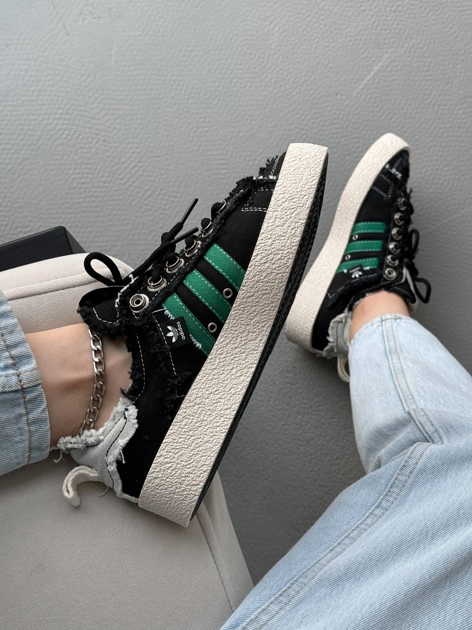 Adidas Campus 80s Black White Green - oceanhype - 