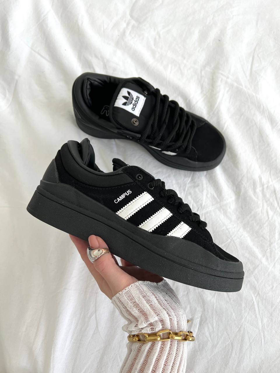 Adidas Campus x Bad Bunny Black White - oceanhype - 