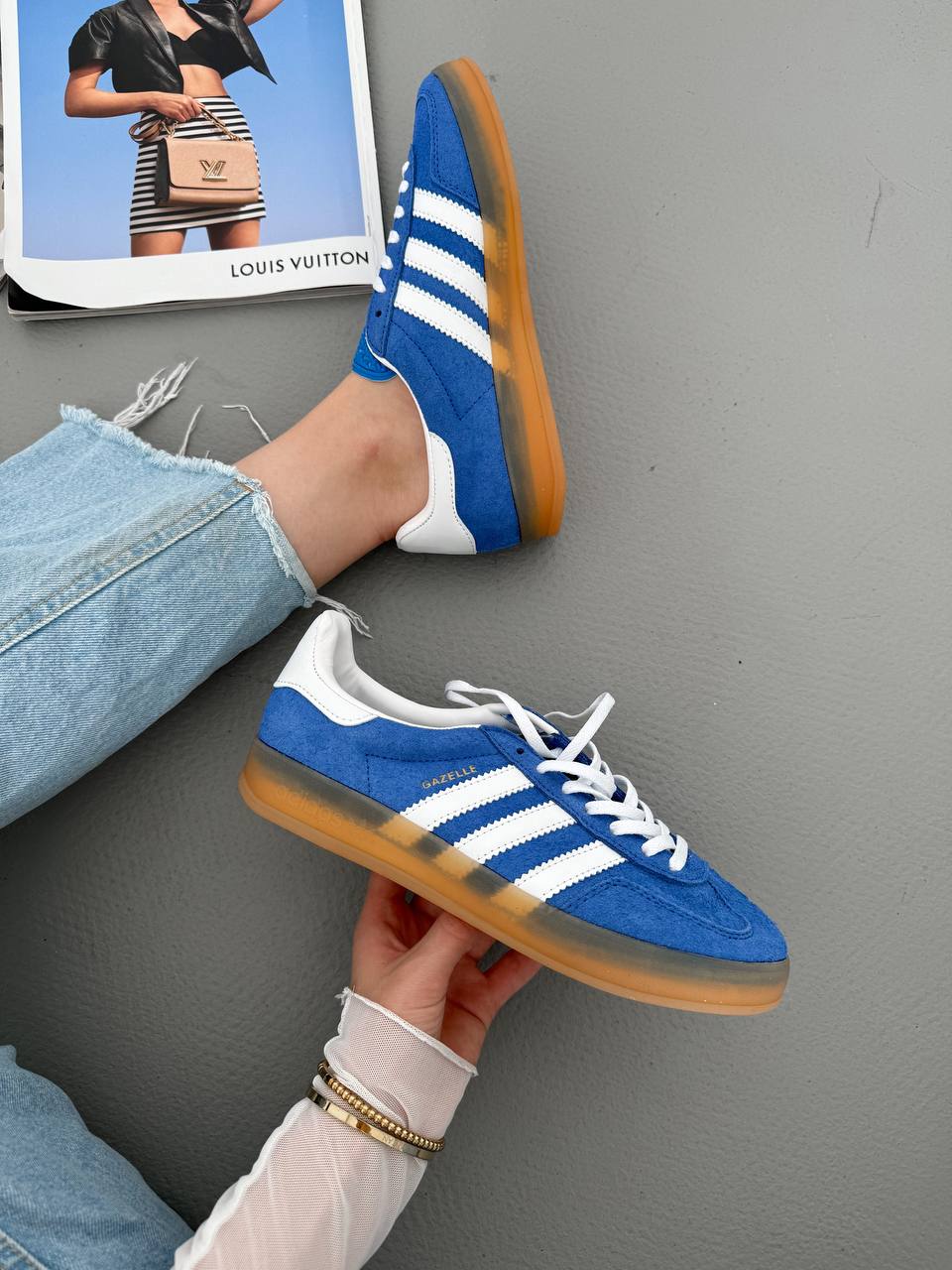 Adidas Gazelle Indoor Blue Fusion Gum - oceanhype - 