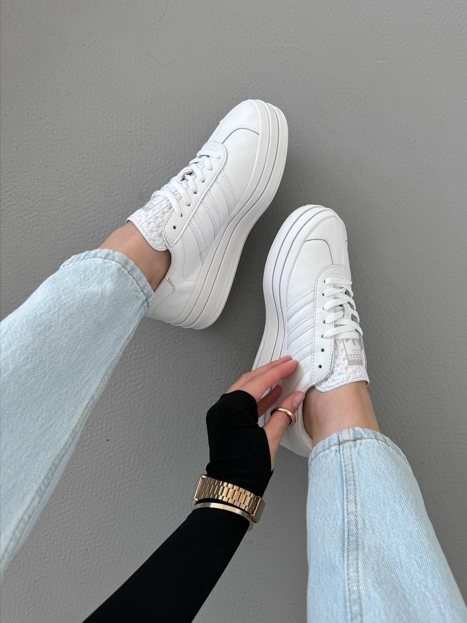 Adidas Gazelle Bold Triple White - oceanhype - 