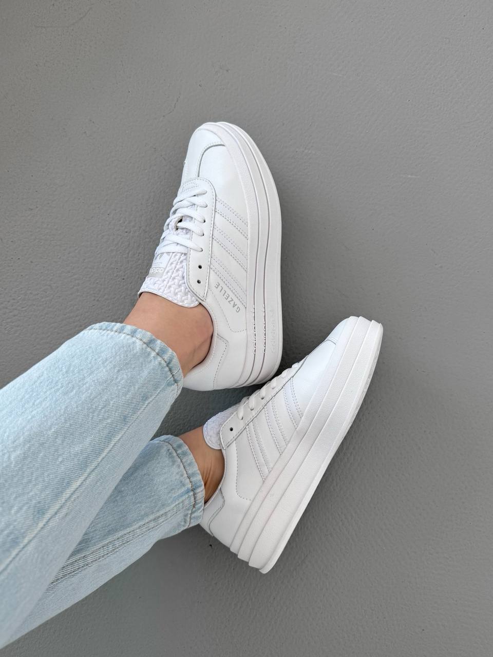 Adidas Gazelle Bold Triple White - oceanhype - 