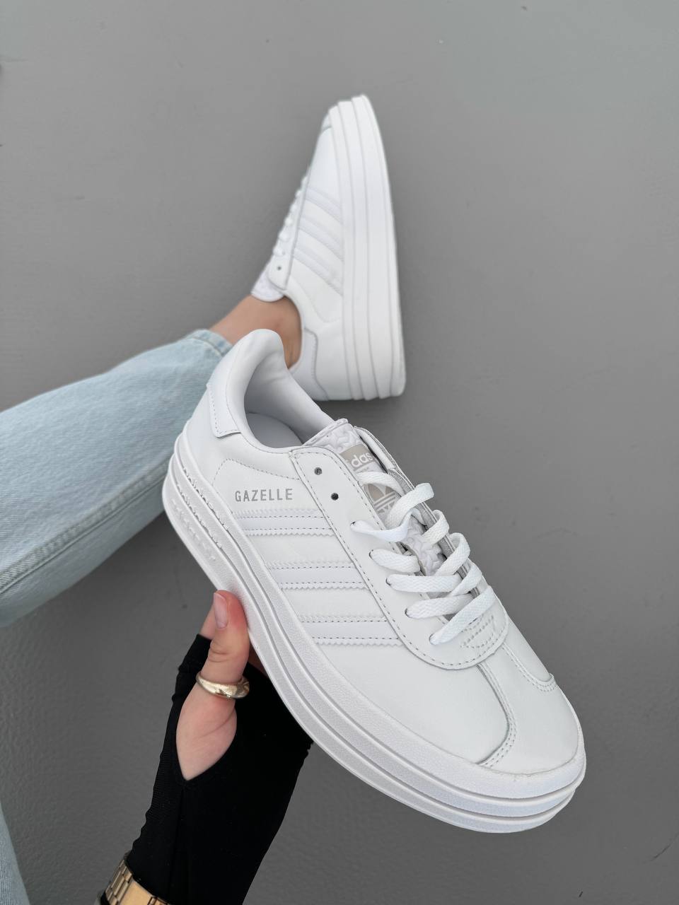 Adidas Gazelle Bold Triple White - oceanhype - 