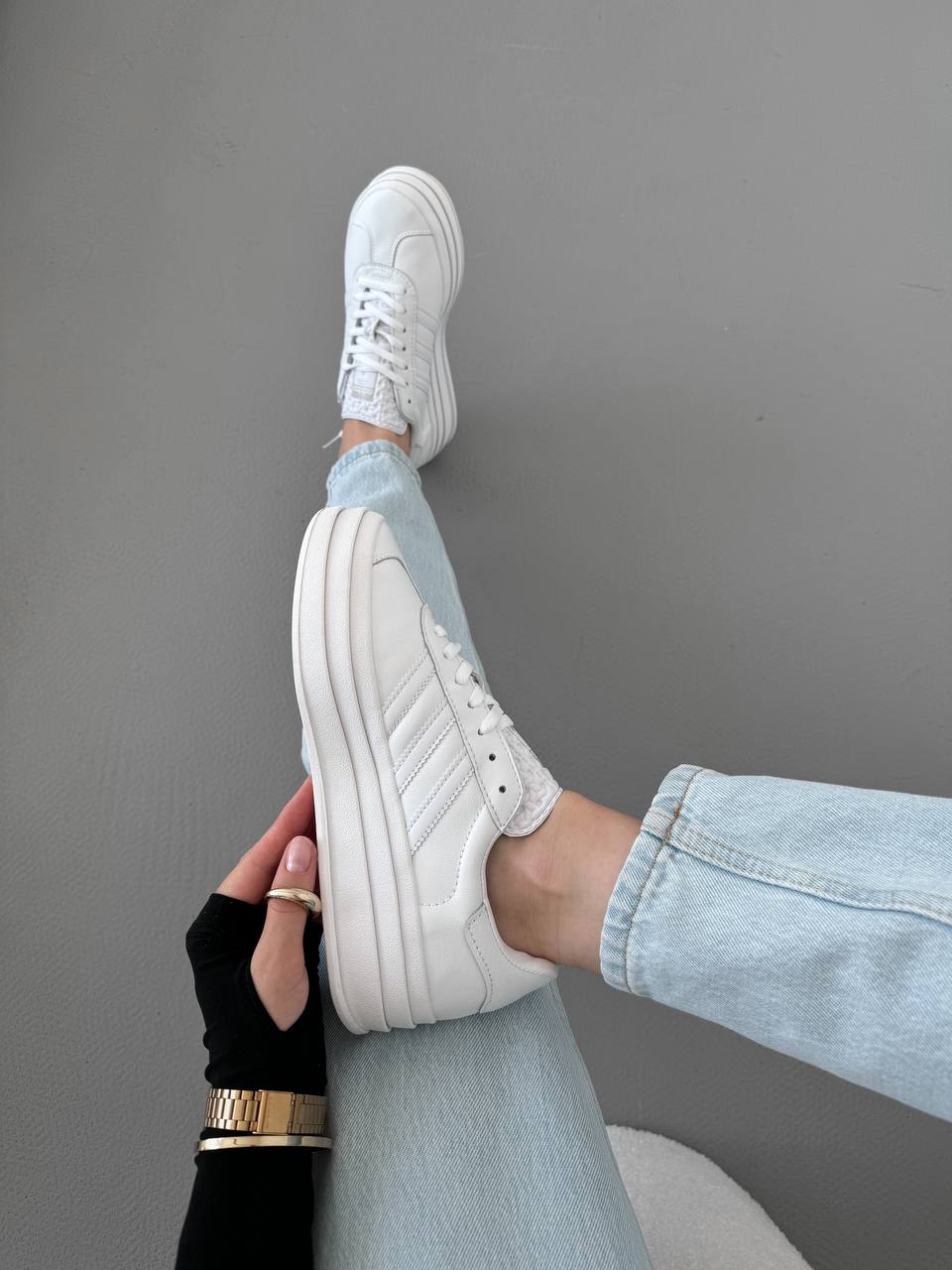 Adidas Gazelle Bold Triple White - oceanhype - 