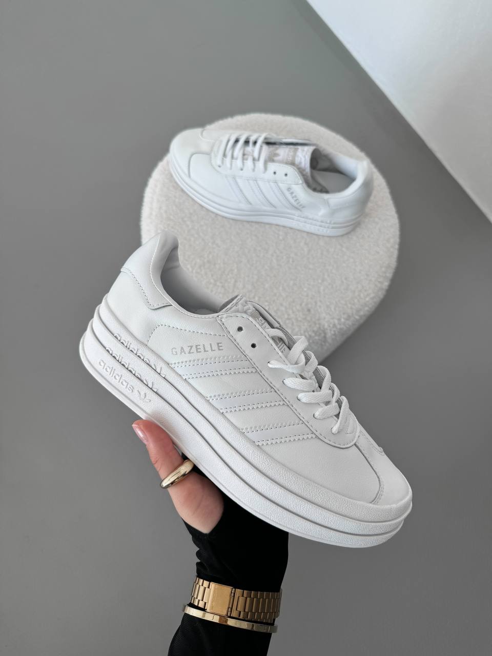 Adidas Gazelle Bold Triple White - oceanhype - 
