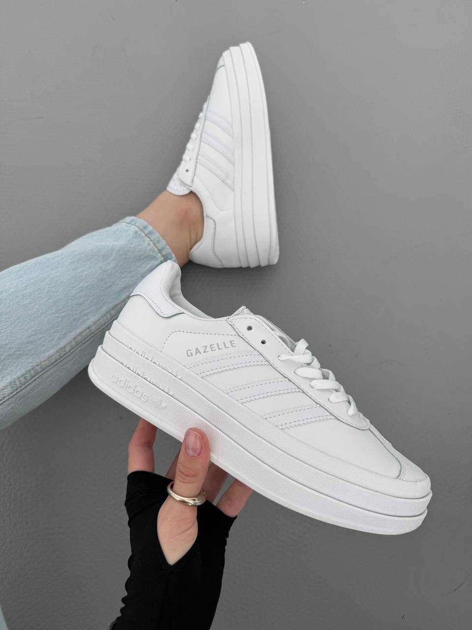 Adidas Gazelle Bold Triple White - oceanhype - 