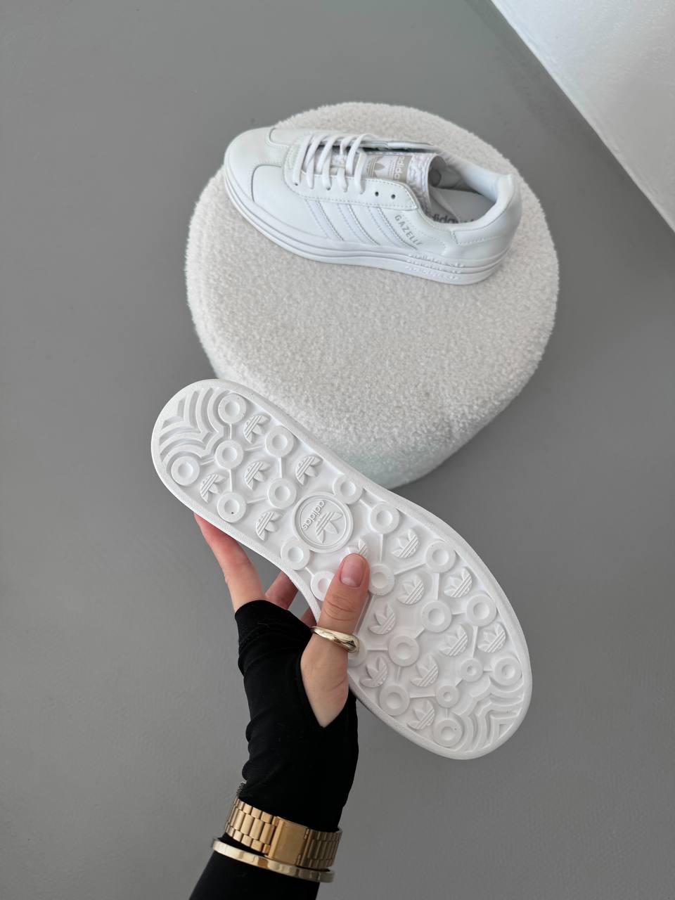 Adidas Gazelle Bold Triple White - oceanhype - 