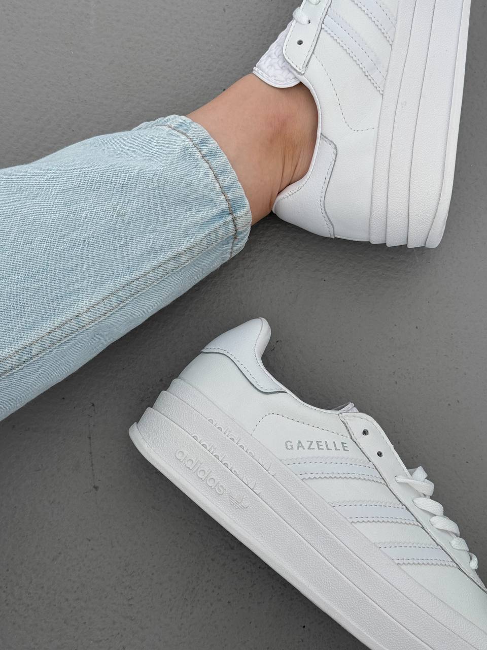Adidas Gazelle Bold Triple White - oceanhype - 
