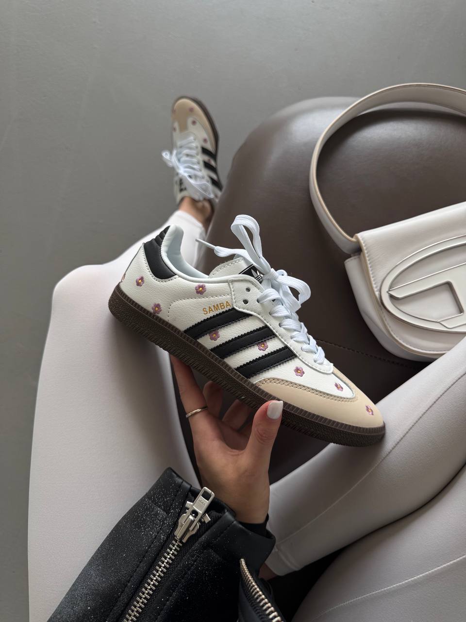 Adidas Samba White Floral Embroidery - oceanhype - 