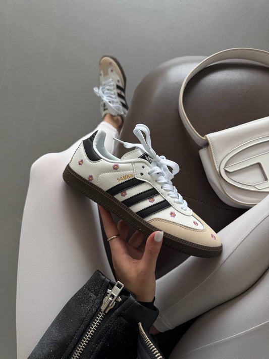 Adidas Samba White Floral Embroidery - oceanhype - 