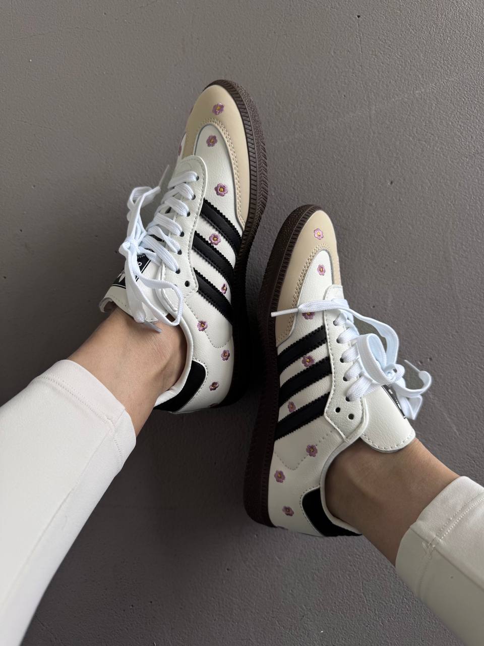 Adidas Samba White Floral Embroidery - oceanhype - 