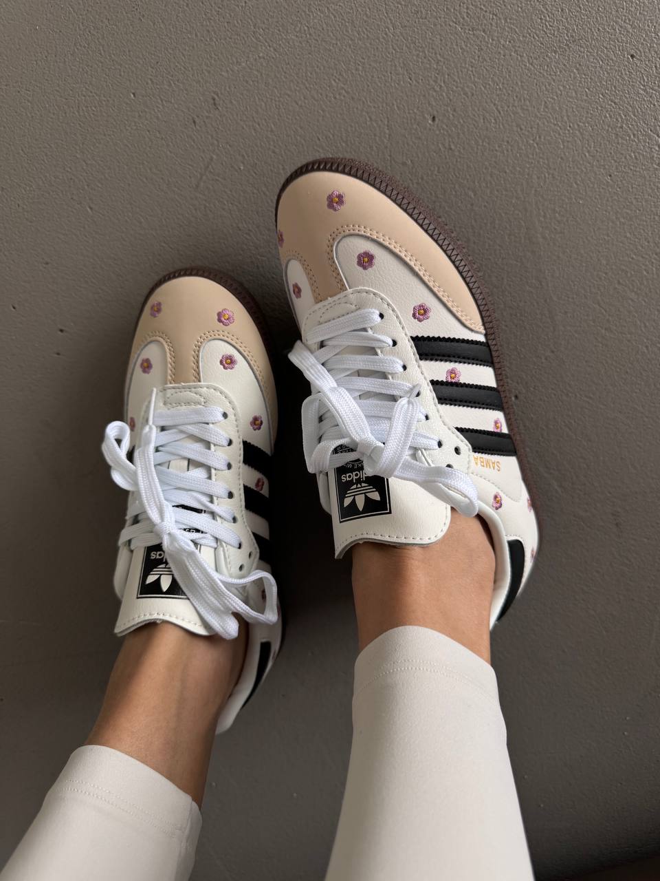 Adidas Samba White Floral Embroidery - oceanhype - 