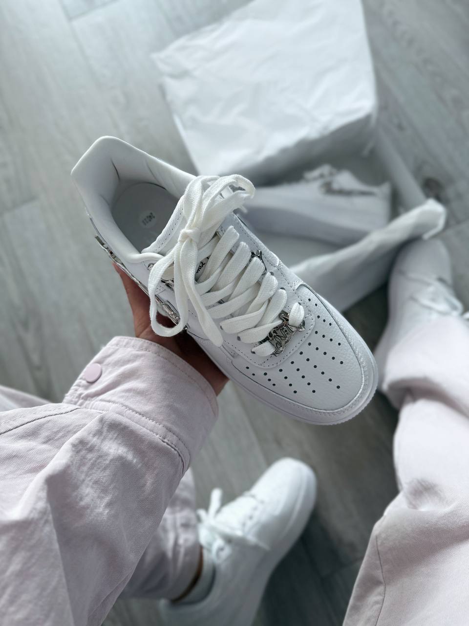 Nike Air Force 1 Low Molten Liquid Metal Silver White - oceanhype - 