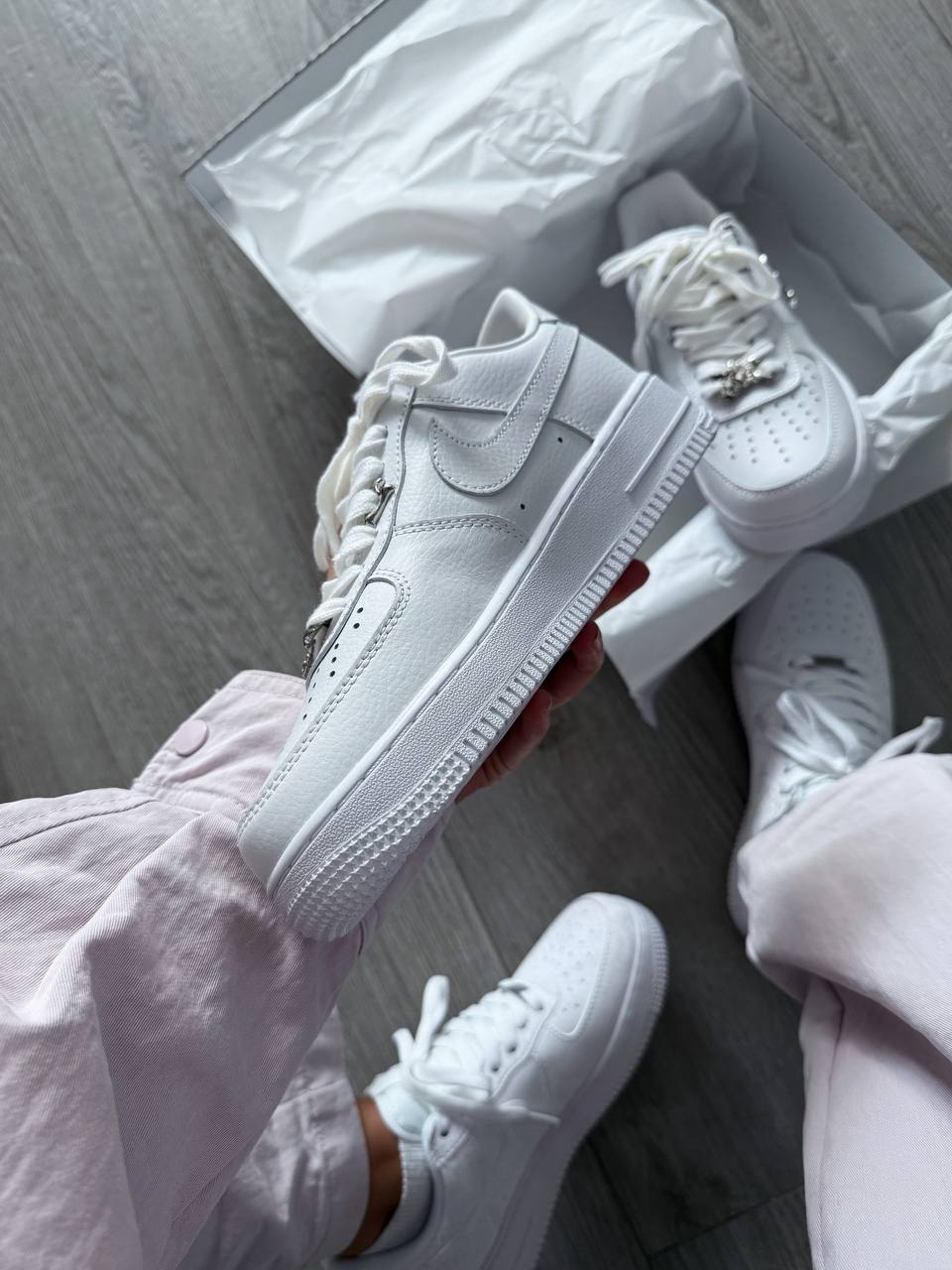 Nike Air Force 1 Low Molten Liquid Metal Silver White - oceanhype - 