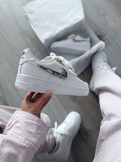 Nike Air Force 1 Low Molten Liquid Metal Silver White - oceanhype - 