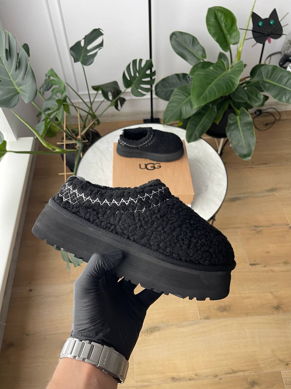 UGG Tazz Slipper Heritage Braid Black - oceanhype - 