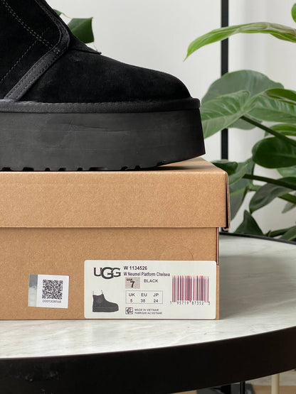 UGG Neumel Platform Zip Slipper Black - oceanhype - 