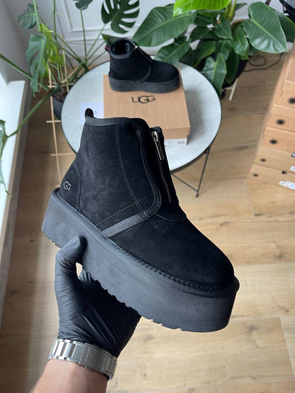 UGG Neumel Platform Zip Slipper Black - oceanhype - 