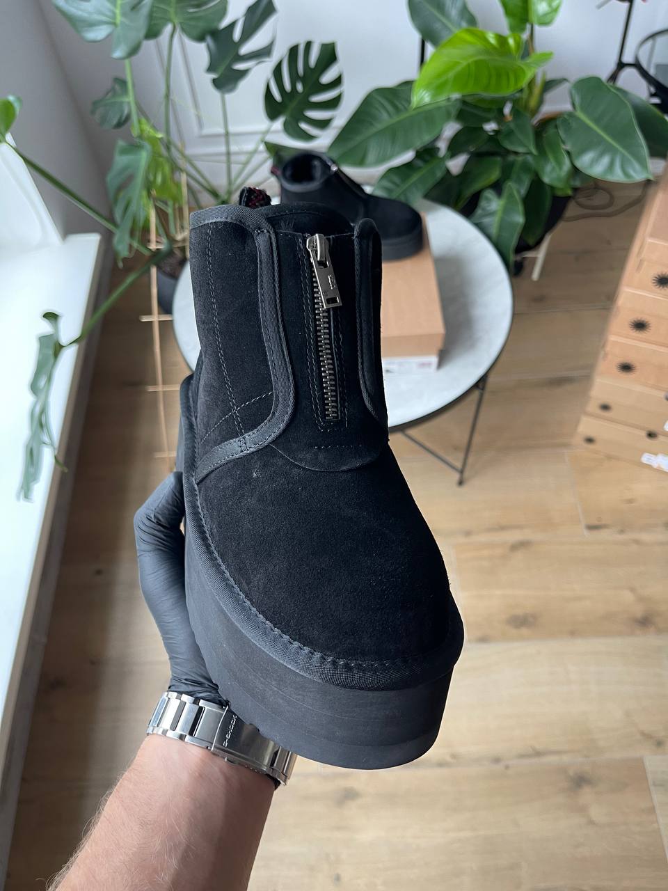 UGG Neumel Platform Zip Slipper Black - oceanhype - 