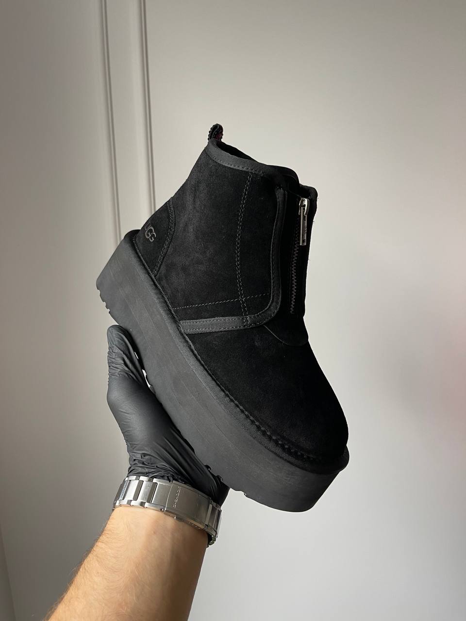 UGG Neumel Platform Zip Slipper Black - oceanhype - 