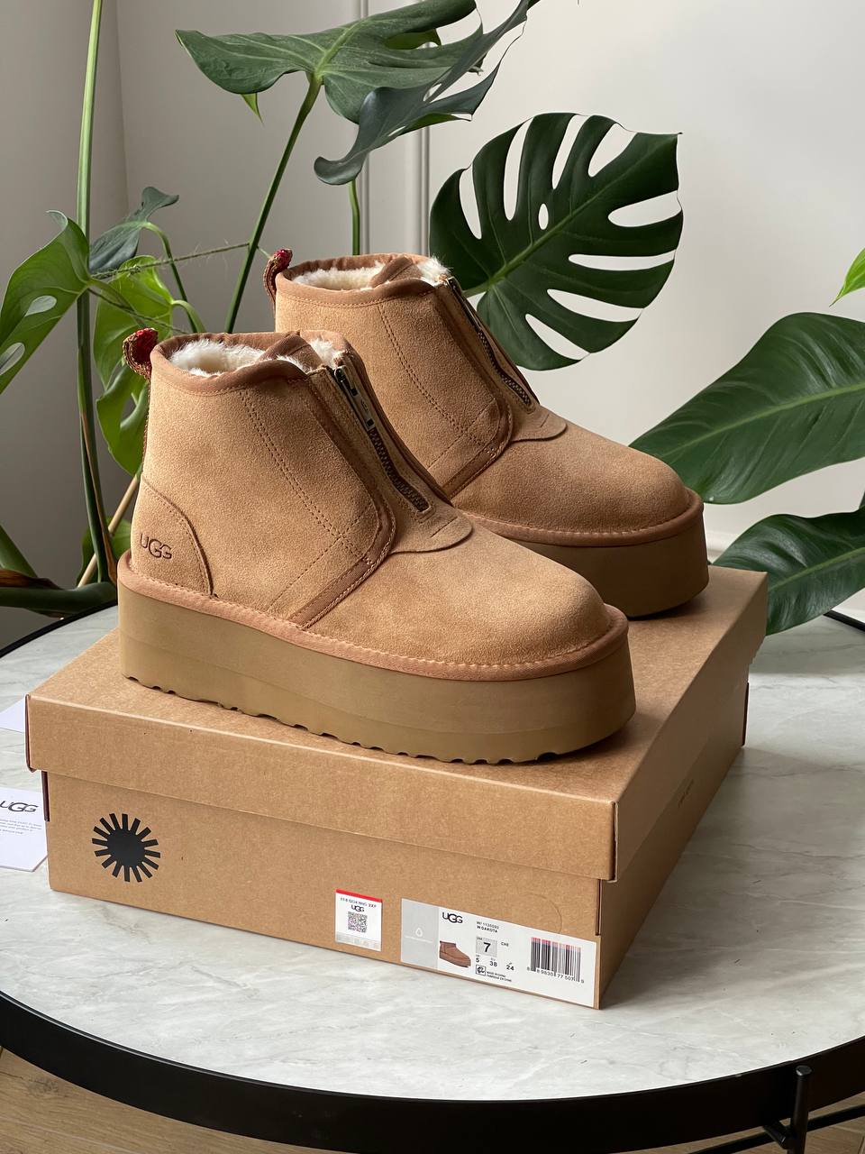 UGG Neumel Platform Zip Chestnut - oceanhype - 