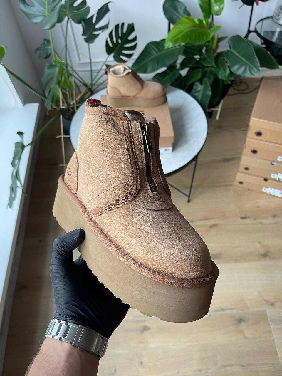 UGG Neumel Platform Zip Chestnut - oceanhype - 