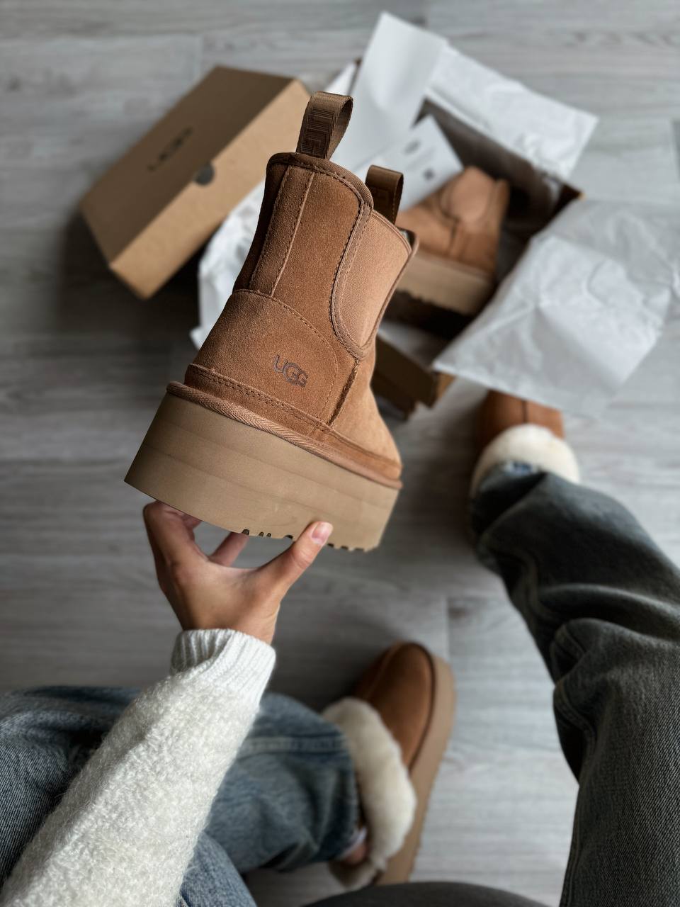 UGG Neumel Boot Platform Chelsea Chestnut - oceanhype - 