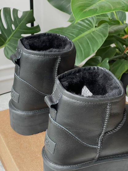 UGG Mini Black Platform Leather - oceanhype - 