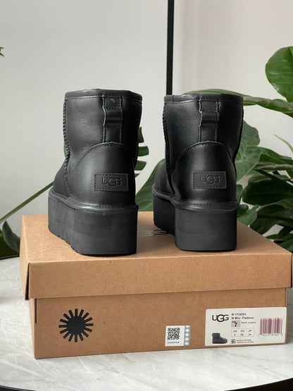 UGG Mini Black Platform Leather - oceanhype - 