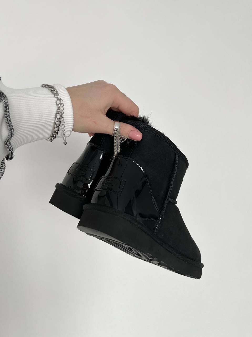 UGG Classic Mini Black Metallic Suede - oceanhype - 