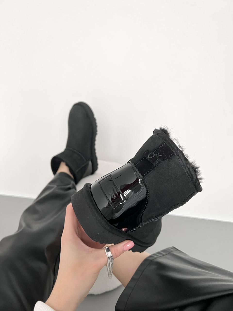 UGG Classic Mini Black Metallic Suede - oceanhype - 