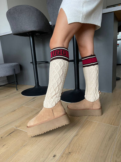Classic Sweater Letter Boot Chestnut - oceanhype - 