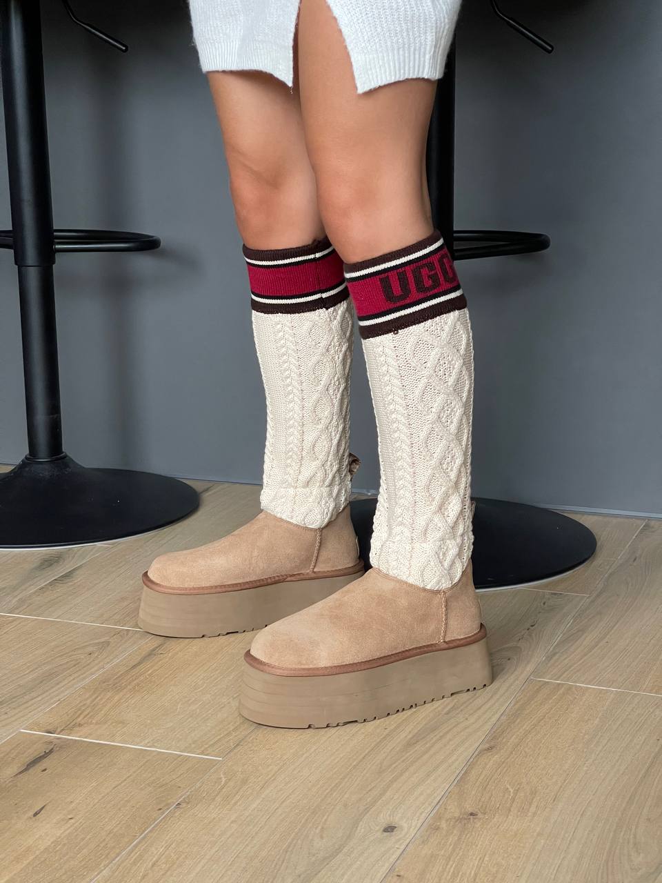Classic Sweater Letter Boot Chestnut - oceanhype - 