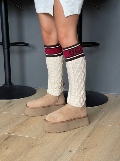 Classic Sweater Letter Boot Chestnut - oceanhype - 