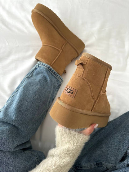 UGG Classic Mini Platform Brown - oceanhype - 