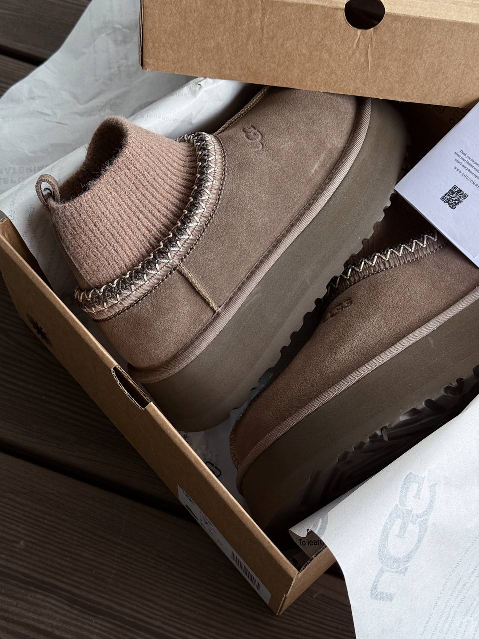 UGG Tasman Platform Sock Dusted Cocoa - oceanhype - 