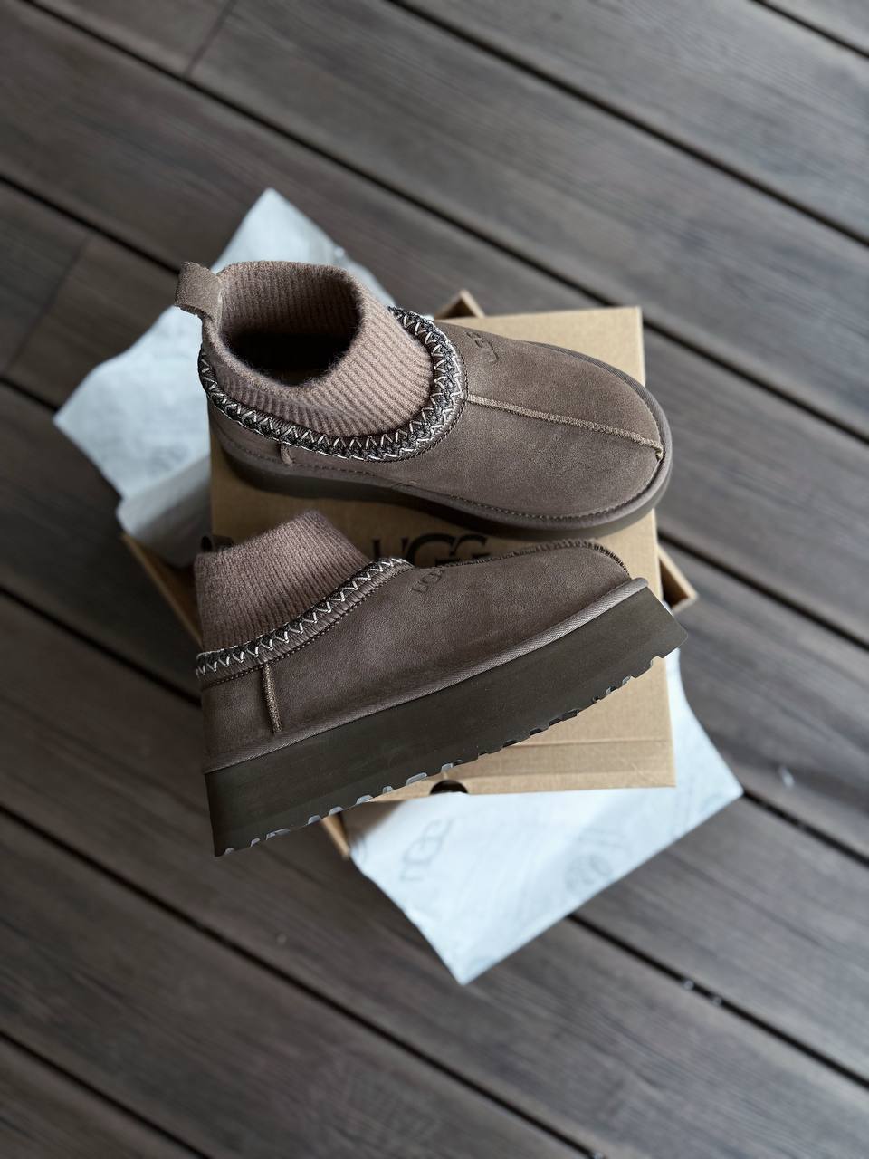 UGG Tasman Platform Sock Dusted Cocoa - oceanhype - 