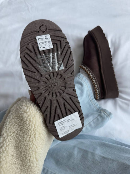 UGG Tasman Platform Slippers Chocolate - oceanhype - 