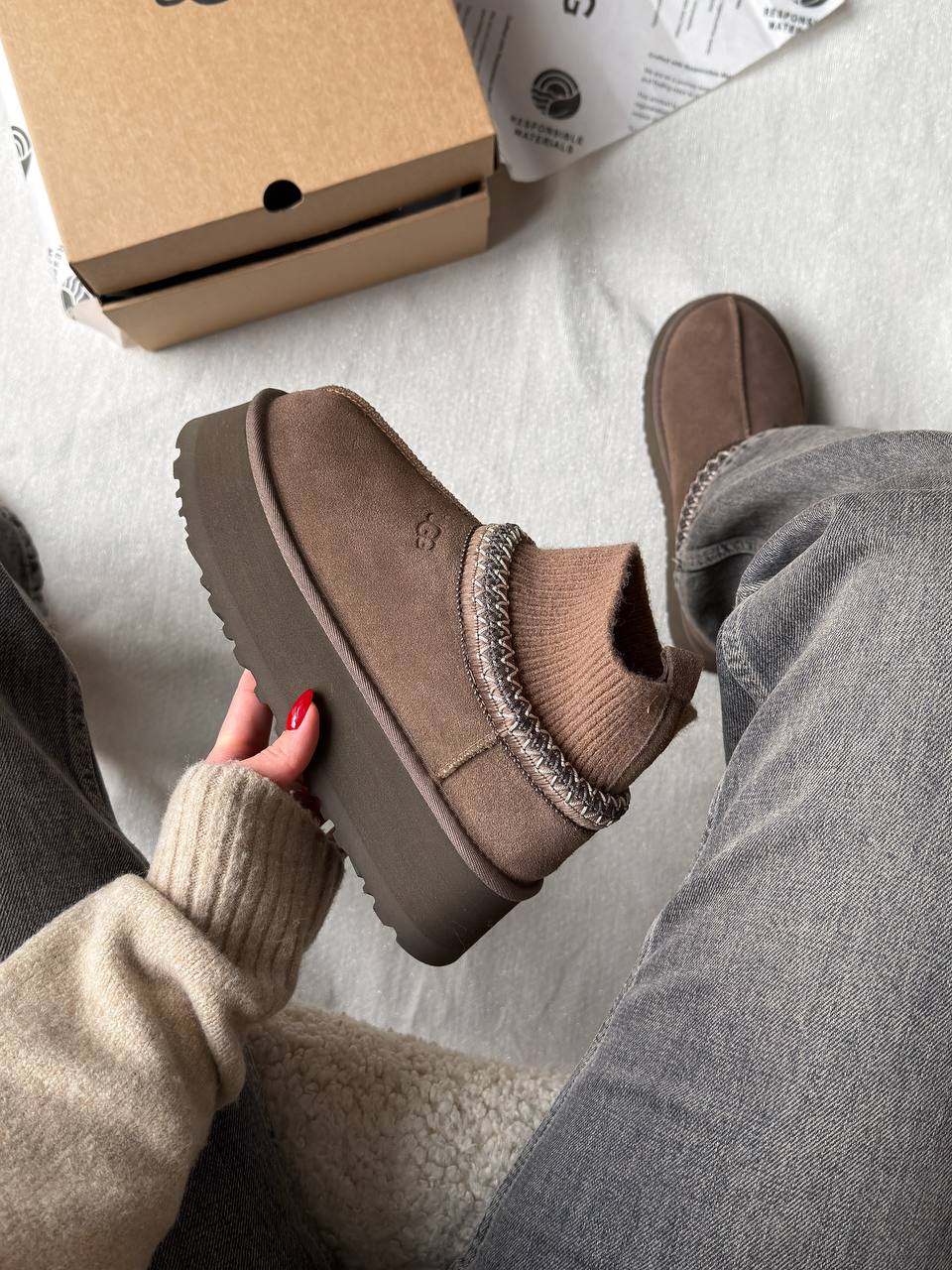 UGG Tasman Platform Sock Dusted Cocoa - oceanhype - 