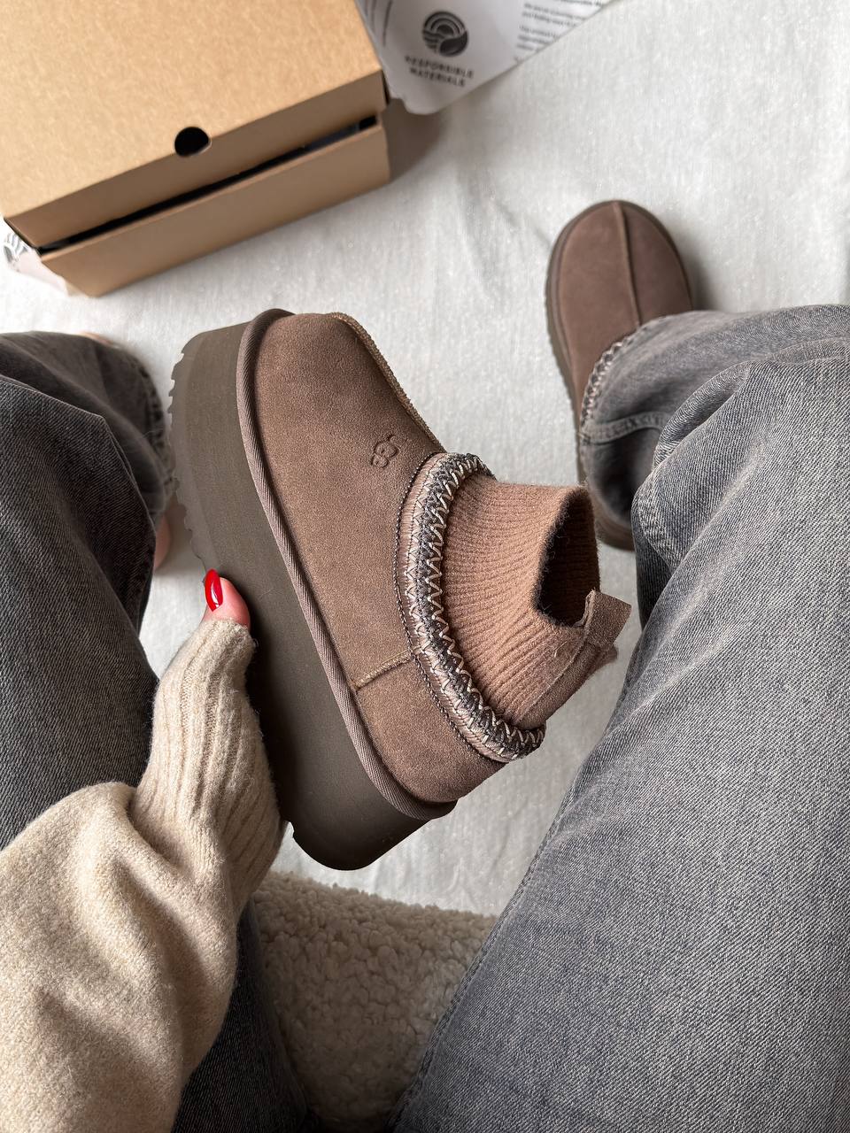 UGG Tasman Platform Sock Dusted Cocoa - oceanhype - 