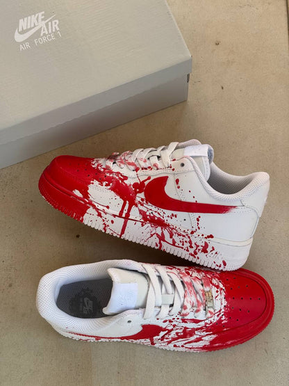 Nike Air Force 1 Custom Blood White Red - oceanhype - 