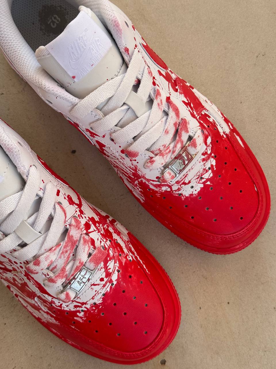 Nike Air Force 1 Custom Blood White Red - oceanhype - 