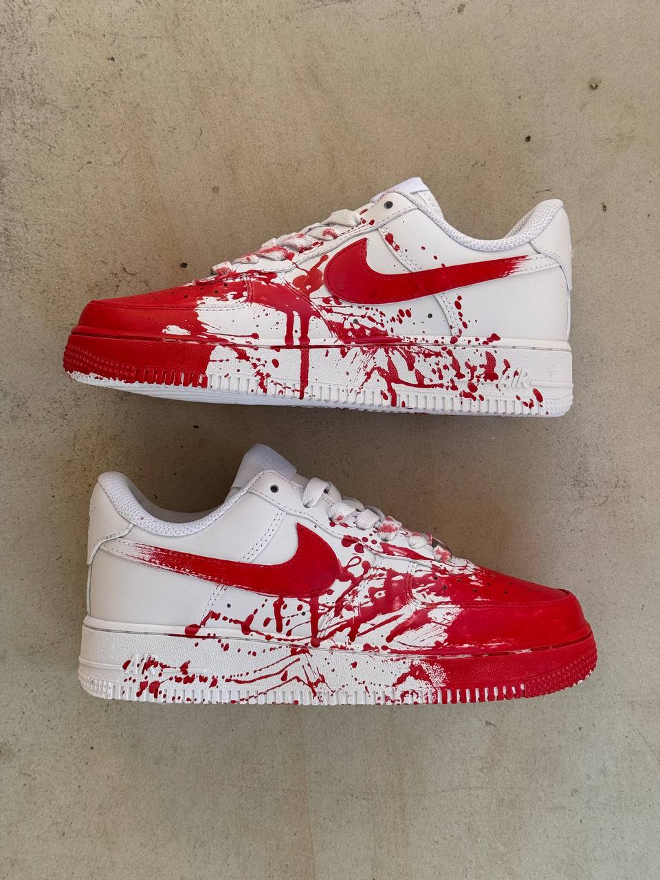 Nike Air Force 1 Custom Blood White Red - oceanhype - 