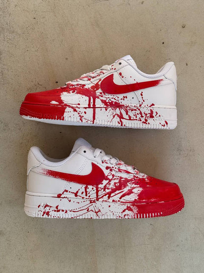 Nike Air Force 1 Custom Blood White Red - oceanhype - 