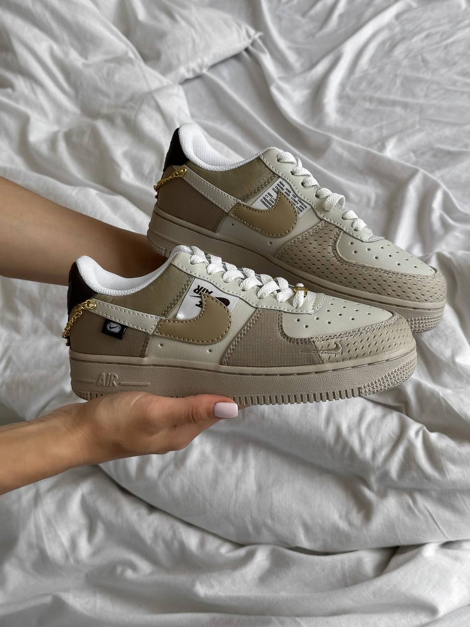 Nike Air Force 1 Low Tan Bling Beige Cream - oceanhype - 