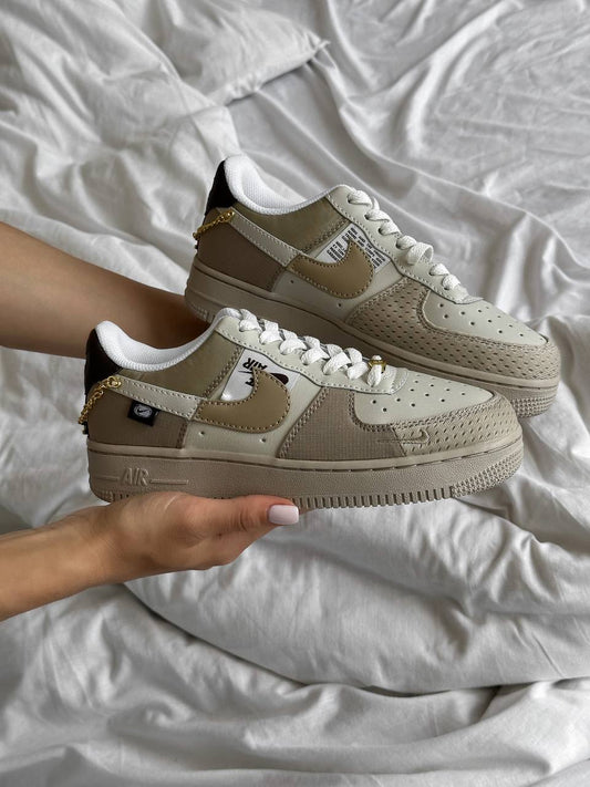 Nike Air Force 1 Low Tan Bling Beige Cream - oceanhype - 