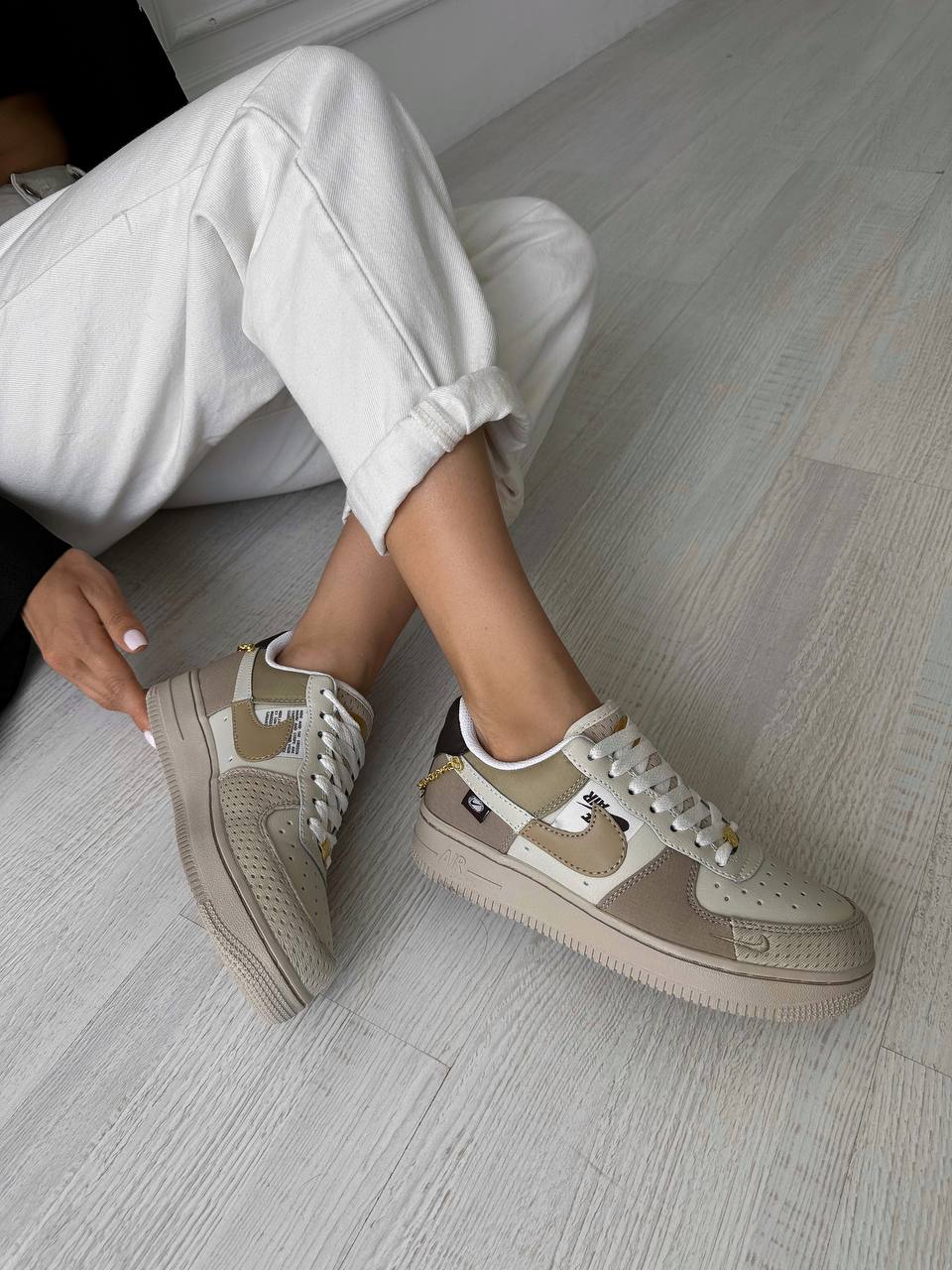 Nike Air Force 1 Low Tan Bling Beige Cream - oceanhype - 